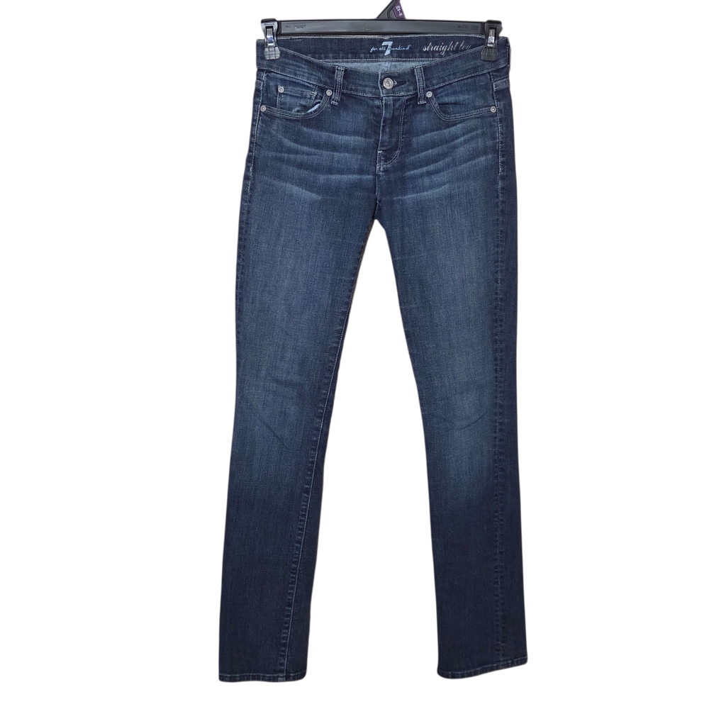 7 For All Mankind Jeans Women's 26 Straight Leg Dark Wash Blue Denim Stretch